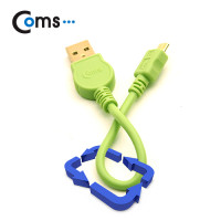 Coms USB Micro 5Pin 케이블 30cm, 젠더, 그린, USB 2.0A(F)/Micro USB(M), Micro B, 마이크로 5핀, 안드로이드