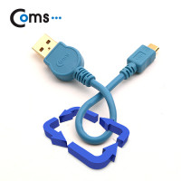 Coms USB Micro 5Pin 케이블 30cm, 젠더, 블루, USB 2.0A(F)/Micro USB(M), Micro B, 마이크로 5핀, 안드로이드