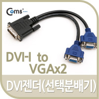 Coms DVI 젠더(선택분배기), DVI-I to VGAx2