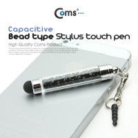 Coms 터치펜 정전식(구슬형) / 검정, 이어마개