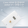 Coms HDMI 월 플레이트, HDMI F 1Port+RF 안테나 1Port, 벽면 벽부 판넬, WALL PLATE, 매립 설치