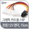 Coms ATX 전원 Y형 젠더 케이블 12V 6P M/IDE 4Px2 M VGA 그래픽카드