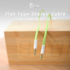 Coms 스테레오 케이블 1M AUX 3극 Stereo 3.5 M/M 플랫 Flat Green