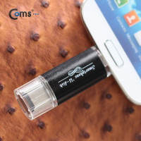 Coms 스마트폰 OTG USB 카드리더기, BLACK (Micro SD 메모리지원, 마이크로 5핀 5Pin