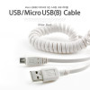 Coms USB/Micro USB(B) 케이블(스프링), White, 30cm ~ 1M