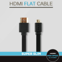 Coms HDMI/HDMI(Micro) 케이블(v1.4/FLAT/초슬림) 1.5M 고급/검정/ 24K 금도금 / 4K2K