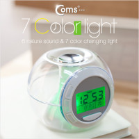 Coms 시계, 7 color light / 6 sound/디지털, 디자인 인테리어 시계 소품, 알람, 가정용 사무용, LED 램프(랜턴), 컬러조명