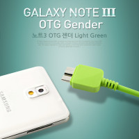 Coms 갤럭시노트3 OTG 젠더, Light Green, USB Micro B 케이블, 마이크로