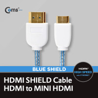 Coms HDMI/HDMI(Mini) 케이블, 투명/청색 / v1.4 지원 / 24K 금도금 / 4K2K