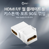 Coms HDMI 젠더 월플레이트 키스톤잭 HDMI F to F White 꺾임 꺽임