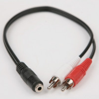 Coms 스테레오 RCA 2선 케이블 3극 AUX Stereo 3.5 F to 2RCA M 10cm