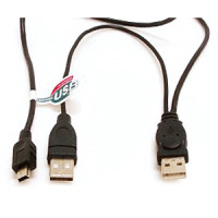 Coms USB Mini 5Pin 케이블, Y형, Mini 5P(M)/USB 2.0A(M)x2 미니 5핀