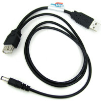 Coms DC to USB 전원 케이블(DC 외경 5.5) 연장, Y형, DC(M) to USB M/F