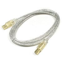 Coms USB 케이블 M/M (고급형/AB형/USB-A to USB-B) 1.8M 투명 GOLD