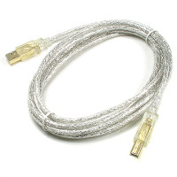 Coms USB 케이블 M/M (고급형/AB형/USB-A to USB-B) 3M 투명 GOLD