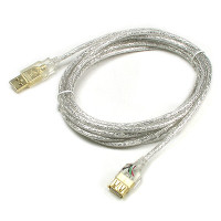 Coms USB 연장 케이블 3M, 고급형, USB M/F A타입 AM to AF(AA형/USB-A to USB-A) 투명 GOLD ★ 실버로 수입됨