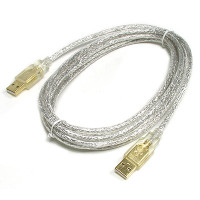 Coms USB 케이블 M/M (고급형/AA형/USB-A to USB-A) 3M 투명 GOLD