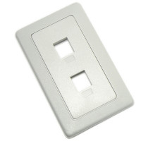 Coms 벽부착형 월 플레이트 Wall Plate 2Port - 키스톤잭 별도 구매, 프레임 벽면 매립 설치