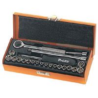 PROKIT 소켓 렌치 세트 23pcs 육각 복스 헥스 Hex 간편 수리 공구 키트 일자 십자 너트