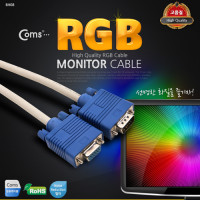 Coms 보급형 모니터 RGB(VGA, D-SUB) 연장 케이블 3M - M/F 타입
