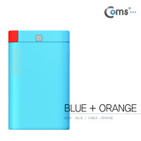 Coms 보조배터리팩(시크론), 카드형 2600mAh / 블루-오렌지