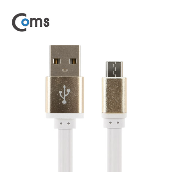 Coms USB Micro 5Pin 수동감김 케이블, Flat 플랫, USB 2.0A(M)/Micro USB(M), Micro B, 마이크로 5핀, 안드로이드