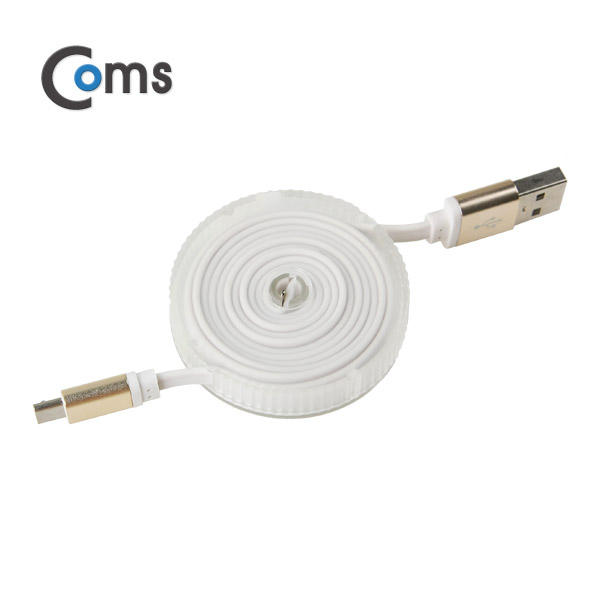 Coms USB Micro 5Pin 수동감김 케이블, Flat 플랫, USB 2.0A(M)/Micro USB(M), Micro B, 마이크로 5핀, 안드로이드