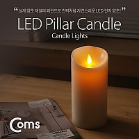 Coms 전자 촛불, LED 양초 (중) 89 x 186mm (Size D타입 1.5V 건전지x2ea ) 램프