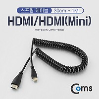 Coms 미니 HDMI 스프링 케이블 최대 1M Mini HDMI