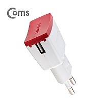 Coms G POWER 가정용 5V/1.2A 충전기 USB 1포트(1port, 1구)/화이트 / 마이크로 5핀 (Micro 5Pin, Type B)(1.2M) 케이블포함 USB 전원 AC DC 스마트폰 태블릿