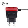 Coms G POWER 가정용 5V/1.2A 충전기 (케이블 일체형) 마이크로 5핀(Micro 5Pin) / 1.2M/블랙 스마트폰 태블릿