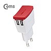 Coms G POWER 가정용 5V/2A 충전기 USB 2포트(2port, 2구)/화이트 / Micro5핀(1.2M) 케이블포함 USB 전원 AC DC 스마트폰 태블릿 멀티