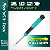 PROKIT (SD-086-S7), 정밀 일자 드라이버 3.0 x 100mm, 스크류, 컴퓨터, 스마트폰, 전자제품 수리