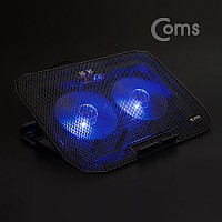 Coms 노트북 쿨러 / 쿨링패드 / 듀얼팬 / 저소음 / 17형 / Black / 거치대 / 받침대
