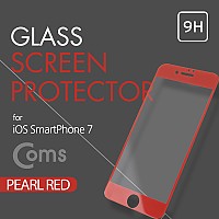 Coms IOS 8Pin (8핀) 스마트폰 7 보호필름, Red