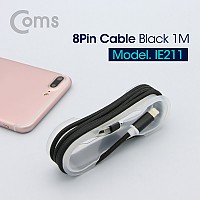 Coms iOS 8Pin 케이블 고정가이드 정리홀더 USB A to 8P 8핀 충전 데이터전송 1M Black