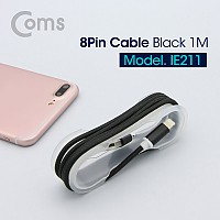 Coms iOS 8Pin 패브릭 케이블 1M USB 2.0 A to 8핀 충전 데이터전송 Black