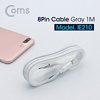 Coms iOS 8Pin 패브릭 케이블 1M USB 2.0 A to 8핀 충전 데이터전송 Gray