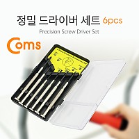 Coms 정밀 드라이버 세트 6개입, 다용도 멀티 공구, 스크류 드라이버 비트 십자 일자