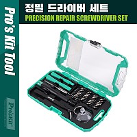 Prokit 정밀 드라이버 세트, 간편 수리 공구 키트, 전자 제품 기계 분해 조립 등 (가정용, 휴대용), 자성 스크류 드라이버, 24pcs 비트, 오프너, 핀셋 연결대 등