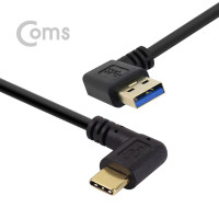 Coms USB 3.1 Type C 케이블 30cm A타입 3.0 좌향꺾임 to C타입 측면꺾임 꺽임