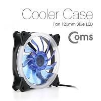 Coms 쿨러 케이스용 CASE, 120mm, Blue LED, Cooler, 쿨러 팬 4Pin 3Pin 4핀 3핀