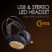 Coms LED 헤드셋 - Black / 스테레오 3.5/ 게임/ 음악감상