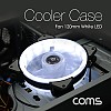 Coms 쿨러 케이스용 120mm 4핀 3핀 정/후면 White LED, Cooler Case Fan 쿨러팬 4Pin 3Pin