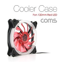 Coms 쿨러 케이스용 CASE, 120mm, Red LED, Cooler, 쿨러팬 4Pin 3Pin 4핀 3핀