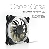 Coms 쿨러 케이스용 CASE, 120mm, Rainbow LED, Cooler, 쿨러팬