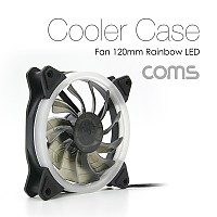 Coms 쿨러 케이스용 CASE, 120mm, Rainbow LED, Cooler, 쿨러팬