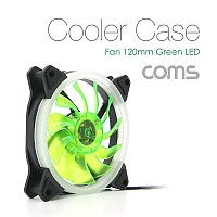 Coms 쿨러 케이스용 CASE, 120mm, Green LED, Cooler, 쿨러팬