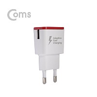 Coms G POWER 고속가정용 충전기, QC2.0 WHITE/ 케이블 미포함, 고속 충전, USB 1포트(1port, 1구)