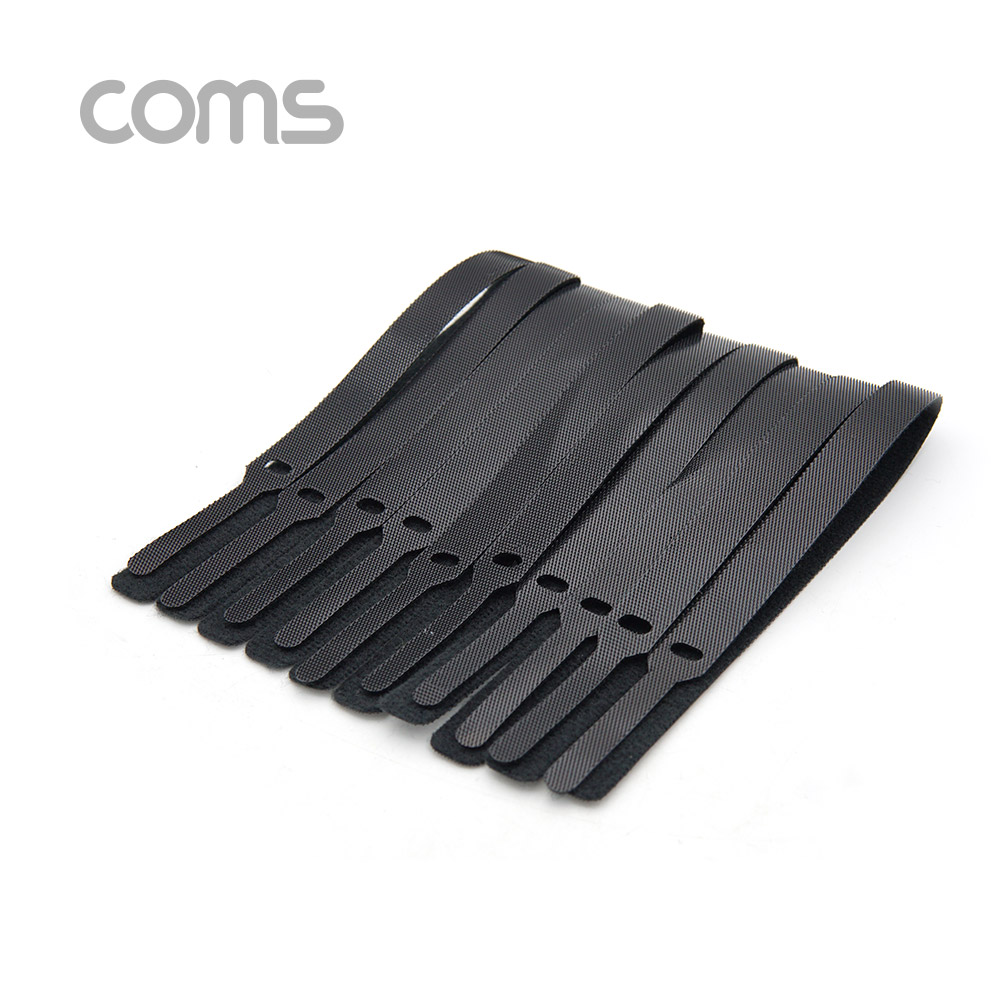 Coms 벨크로 케이블타이 10pcs (대) / Black / 315mm